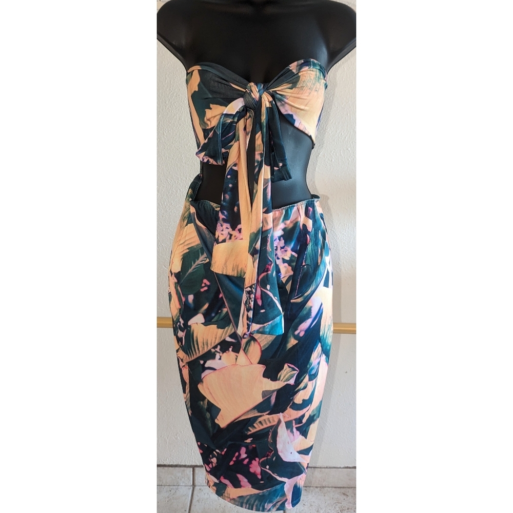 ASOS Design Front tie Side cutout Summer Dress.